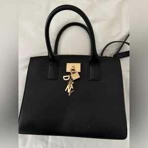 DKNY handbag black/ gold hardware approximately 10x12